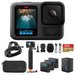 GoPro HERO13 Black Camera with 3 Enduro Batteries | Waterproof 5.3K60 Action Camera with Dual-Battery Charger & SanDisk 64GB Extreme SD Card | Head Strap 2.0 and Handler Floating Handgrip, Bundle Kit