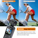 4K Body Camera with SD Card Reader, Pocket POV Camcorder, Pocket Camera ,Video & Audio vlogging Cam,4K/60FPS with 270° Rotating Lens, Strap ,EIS Stabilization for Travel,Meeting, and Daily Use (128GB)