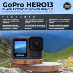 GoPro HERO13 Black Camera with 3 Enduro Batteries | Waterproof Action Camera with Dual-Battery Charger, SanDisk 64GB & 256GB Extreme SD card | Head Strap 2.0 and Handler Floating Handgrip - Bundle Kit