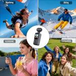4K Body Camera with SD Card Reader, Pocket POV Camcorder, Pocket Camera ,Video & Audio vlogging Cam,4K/60FPS with 270° Rotating Lens, Strap ,EIS Stabilization for Travel,Meeting, and Daily Use (128GB)