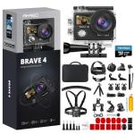 AKASO Brave 4 Action Camera with 64GB Card and 60 in 1 Action Camera Accessories Bundle Kit