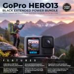 GoPro HERO13 Black Camera with 3 Enduro Batteries | Waterproof 5.3K60 Action Camera with Dual-Battery Charger & SanDisk 64GB Extreme SD Card | Head Strap 2.0 and Handler Floating Handgrip, Bundle Kit