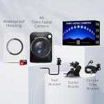 4K Time Lapse Camera Outdoor Construction Plant Weather Life, Manual Focus, IP66 Waterproof, 6 Month Battery Life, 32GB TF Card Included