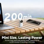 SJCAM C110 Plus Action Camera with 4K Video, Gyro Stabilization, and Audio Recording, Bundle Including: 50-in-1 Action Kit, 64GB Micro SD Card, Card Reader, Card Wallet, and USB‑C Adapter