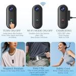 The Tap Cam, Tapcam, Tapcam Pov Camera, HD 1080p/4k Mini Wearable Adventure Action Body Cam, Sports Action Camera with Audio & Video, Mount Anywhere, For Baseball, Vlogging, Diving (White, 4K)