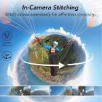 TOZO AnyVue Android Smart 360 Action Camera with 1/2" 4800W CMOS, 5.7K 360 Video, 12K 360 Photo, Intelligent Tracking Action Camera with Editing App, Built-in GPS, 4K Live Streaming, 3.0" Touchscreen