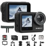 SVBONY SVGo3 4K60FPS Action Camera Combo with Quick Release Mount, Underwater Camera Built-in Waterproof, Long-Lasting 300Mins&EIS, with 128G Card WiFi Remote Control for Sports, Vlog