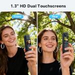 SJCAM C300 Vlogging Combo, 4K Pocket Action Camera,7Hour Power,6-Axis Stabilization,Dual-Touch Screen 154° Wide FOV Video Body Camera,Waterproof,for Vlogging YouTube Creators,Black 64G Card,Gifts