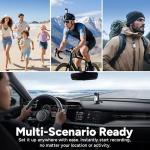 SJCAM C110 Plus Action Camera with 4K Video, Gyro Stabilization, and Audio Recording, Bundle Including: 50-in-1 Action Kit, 64GB Micro SD Card, Card Reader, Card Wallet, and USB‑C Adapter