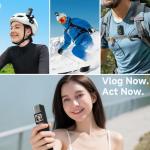 SJCAM C300 Vlogging Combo, 4K Pocket Action Camera,7Hour Power,6-Axis Stabilization,Dual-Touch Screen 154° Wide FOV Video Body Camera,Waterproof,for Vlogging YouTube Creators,Black 64G Card,Gifts