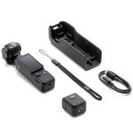 DJI CP.OS.00000301.01 Osmo Pocket 3 4K 120fps Handheld 3-Axis Gimbal Stabilizer Bundle with CPS 26 Month Protection Pack, 2X Clip-On Mini Lapel Mic, 10" Case, HDMI Cable and Deco Gear Master Guide
