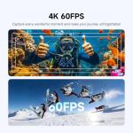 SVBONY SVGo3 4K60FPS Action Camera Combo with Quick Release Mount, Underwater Camera Built-in Waterproof, Long-Lasting 300Mins&EIS, with 128G Card WiFi Remote Control for Sports, Vlog