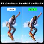 ODDV 5K30FPS Waterproof Action Camera with 64GB Card, IPX7 & 34FT Underwater Cameras, EIS 2.0 Stabilization, 2.4" Touch Screen, 2x1350mAh Batteries for Diving, Cycling, Outdoor Sports (Black)