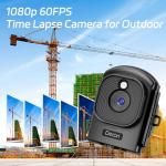 Dsoon Time Lapse Camera,1080P FHD Timelapse Camera Outdoor Construction Recording,180-Days Standby,110° Wide Angle & 2.4" LCD Screen,IP66 Waterproof,Multiple Modes,Includes 64GB TF Card