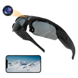 JJPOBYL Sport Camera with WiFi, Camera Sunglasses for Outdoor Sports & Vloging, Supports iOS & Android (No Memory Card Included)