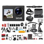 SJCAM SJ4000 Dual Screen Action Camera with Dual Displays, Wi-Fi, and Audio Recording, Bundle Including: 64GB Micro SD Card, 50-in-1 Action Kit, Card Reader, Card Wallet, and USB-C Adapter
