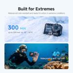 SVBONY SVGo3 4K60FPS Action Camera Combo with Quick Release Mount, Underwater Camera Built-in Waterproof, Long-Lasting 300Mins&EIS, with 128G Card WiFi Remote Control for Sports, Vlog