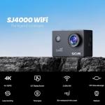 SJCAM SJ4000 Dual Screen Action Camera with Dual Displays, Wi-Fi, and Audio Recording, Bundle Including: 64GB Micro SD Card, 50-in-1 Action Kit, Card Reader, Card Wallet, and USB-C Adapter