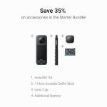 Insta360 X4 Starter Bundle - 8K Waterproof 360 Action Camera, 4K Wide-Angle Video, Invisible Selfie Stick Effect, Removable Lens Guards, 135 Min Battery Life, AI Editing, Stabilization, for Sports