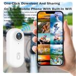 POV Camera, Waterproof Capture Camera, 4K Thumb Action Cameras, 4k MINI Action Cam, 170° Wide Angle, for Cycling, Pet Walking and Outdoors Activities (White,32g)