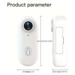 MGSTN Mini 120° 4k Camera for Recording, POV Pro Body Cam, HD 1080p/4k Mini Wearable Body Adventure Action Cameras with Audio Video, for Vlogging Cycling Diving (White, 4K)