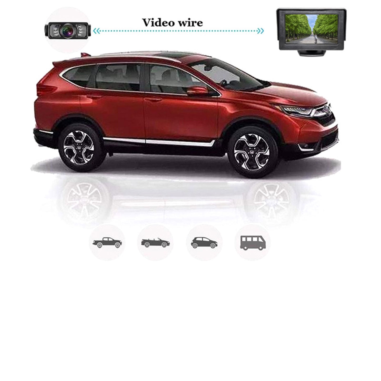 Backup Car Camera with 4.3in Monitor Screen