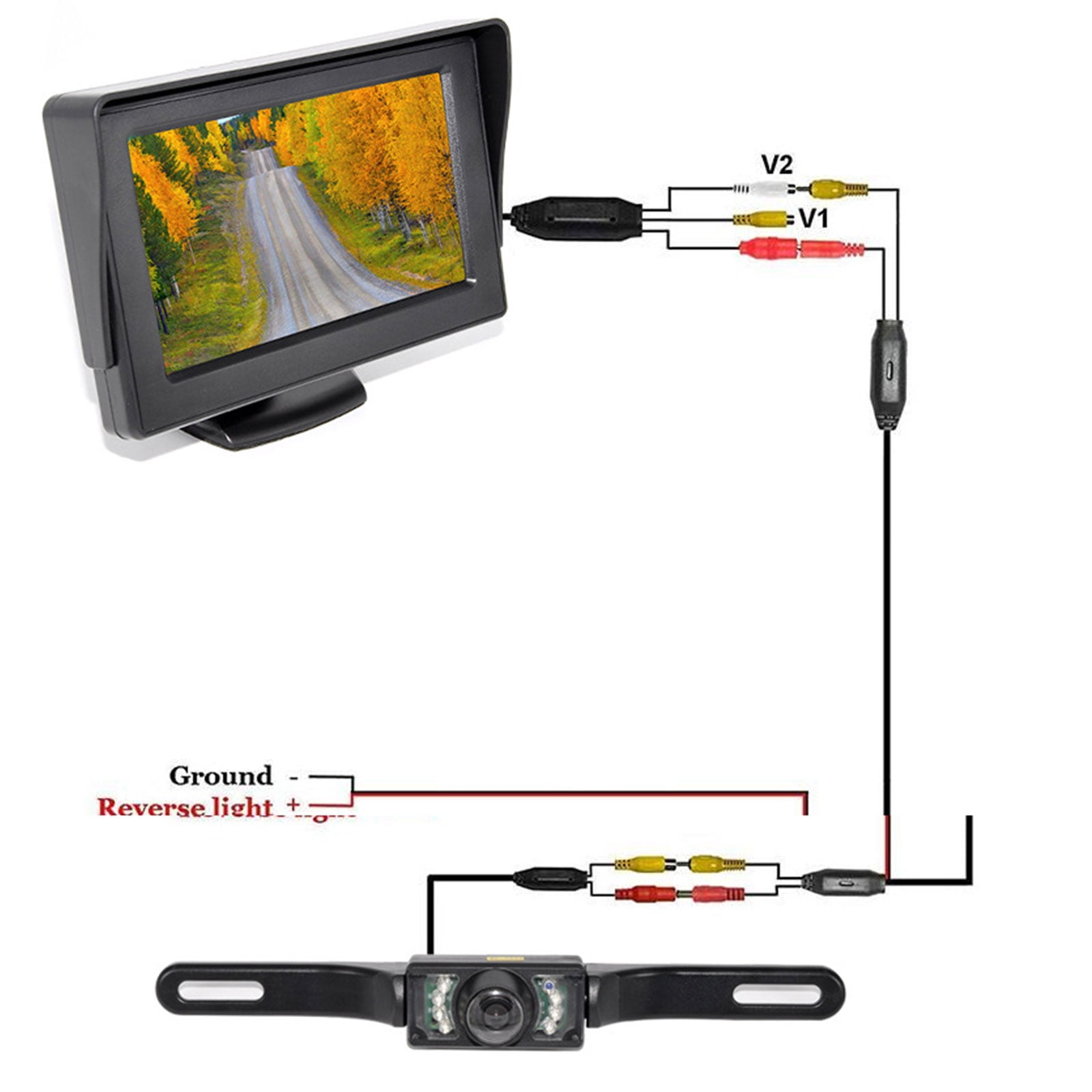 Backup Car Camera with 4.3in Monitor Screen