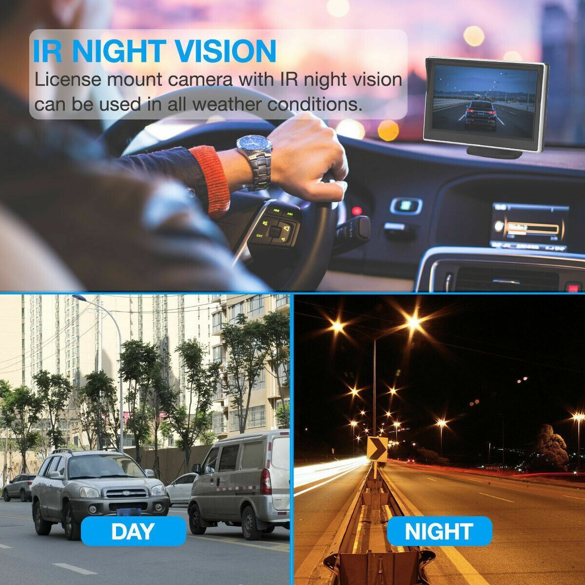 Wireless Backup Camera with 5" Night Vision Monitor