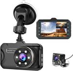 CHORTAU Dual Dash Cam: 3" Full HD with Wide Angle