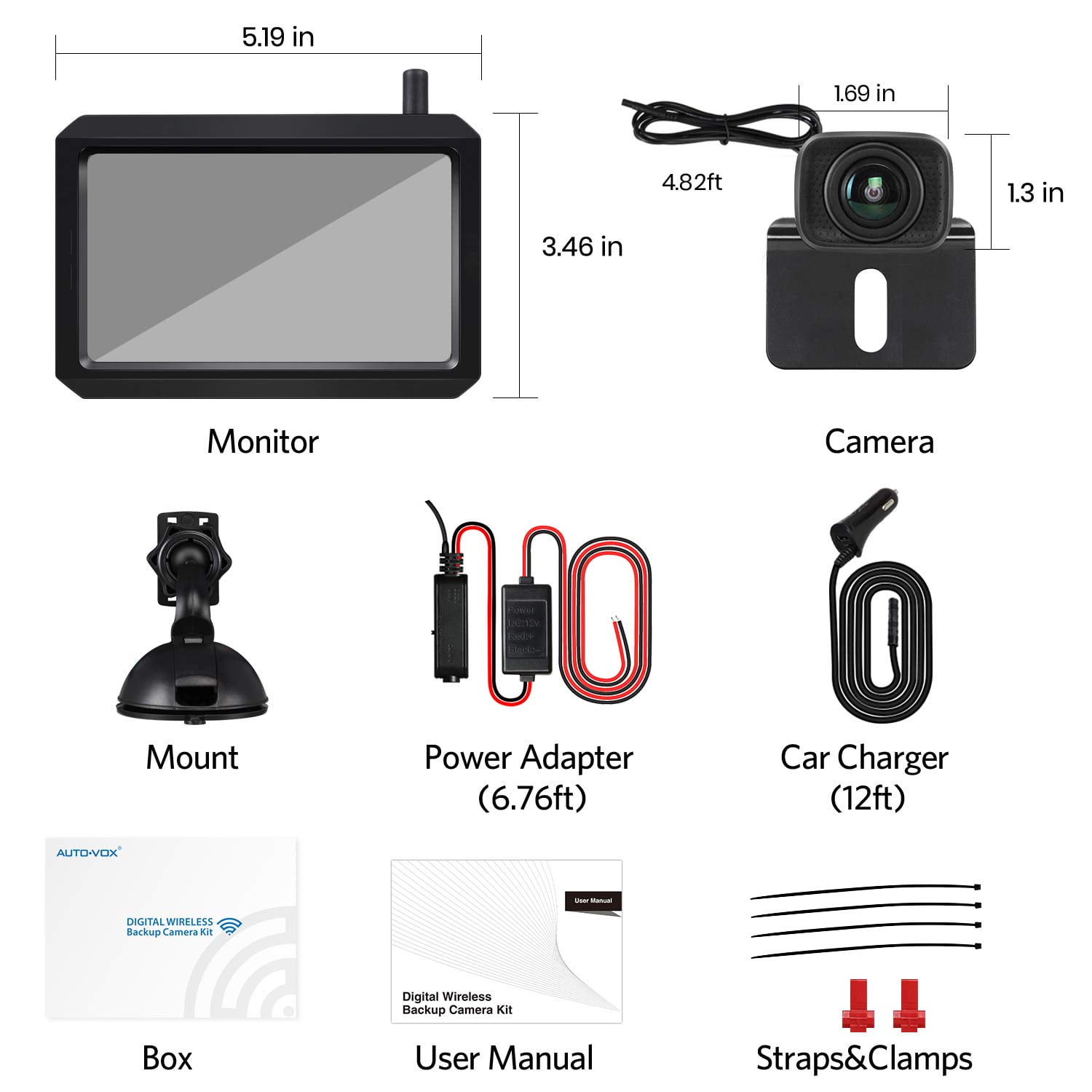 Wireless Backup Camera with 5'' Monitor Kit