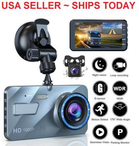 Dual Lens Touch Screen 1080P Dash Cam+Front/Rear Camera