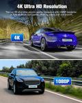 4K 3-Channel Dash Cam - Front&Rear, Wide-Angle