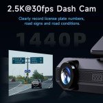 VEEMENT 2.5K Front Dash Cam: WiFi Night Vision, 24h Parking Monitor