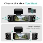 3K 4 Channel Dash Cam, 560° All-Sides View, Front and Rear Inside Car Camera with 3.18”Touch Screen, Dash Camera 24/7 Parking Mode, Built-in GPS 5.8G WiFi Night Vision Voice Control, Free 128GB Card