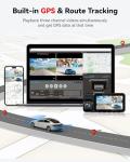 REDTIGER F17 4K 3 Channel Dash Cam, 5GHz WiFi Built-in GPS with 64GB Card, 2160P+1080P+1080P Front and Rear Inside, Triple Car Camera with 3 Inch Screen, IR Night Vision, G Sensor, WDR, Parking Mode