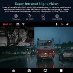 COOAU D30S 4K Dash Cam with GPS Wi-Fi, Front and Inside Dual 2.5K 1080P, Uber Car Camera with Infrared Night Vision, Supercapacitor, 4 IR LEDs, G-Sensor, Parking Mode, Loop Recording
