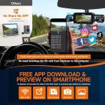 Neideso 360° Dash Cam Front and Rear Inside, 4 Channel FHD 4 * 1080P, Wi-Fi GPS Voice Control Car Camera, Front 2K+1080P*2 Dash Camera for Cars, with 64GB SD Card, Night Vision, 24H Parking Mode(N300)