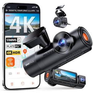 Vantrue N4 Pro S 4K 3 Channel Dash Cam w/Triple STARVIS 2, 4K+1080P+2.5K Front Inside Rear Dash Camera, HDR IR Night Vision, Voice Control, Parking Mode, GPS, Wi-Fi, Support 1TB