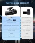 OMBAR T1 4K 3 Channel Dash Cam, STARVIS 2 IMX678 Sensors, Free 128GB Card, 2025 New Full Color HDR Night Vision, 4K+1080P+1080P Triple Car Camera,5G WiFi, 24H Parking Mode, Support 512GB Max