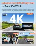 Vantrue N4 Pro S 4K 3 Channel Dash Cam w/Triple STARVIS 2, 4K+1080P+2.5K Front Inside Rear Dash Camera, HDR IR Night Vision, Voice Control, Parking Mode, GPS, Wi-Fi, Support 1TB