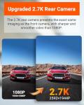 Vantrue E2 Dash Cam Front and Rear, 2.7K Upgrade Rear Cam, Dual STARVIS, 2.7K + 2.7K Dash Camera for Cars, Voice Control, WiFi, GPS, Night Vision, 24H Parking Mode, G-Sensor, 2.45" IPS, Support 512GB