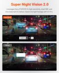 Vantrue S1 Pro Dual 1440P Dash Cam Front and Rear, Dash Camera w/2.7K, STARVIS 2, HDR Night Vision, 5G WiFi, 60FPS, Optional Remote Live View, GPS, Voice Control,24/7 Parking Mode, Support 512GB Max