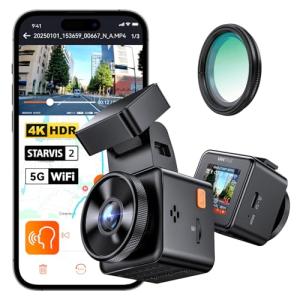 Vantrue E1 Pro 4K Mini Dash Cam Front, STARVIS 2 PlatePix HDR Night Vision Car Camera, Built-in 5G WiFi GPS, 1.54'' IPS Screen, LTE Support, Voice Control, 24/7 Buffered Parking Mode, Support 1TB Max