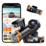 Vantrue N5S 4 Channel 360 Degree WiFi Dash Cam, STARVIS 2, IR Night Vision, 2.7K+1080P*2+1440P Front Rear Inside Dashcam, Voice Control, GPS, 24 Hours Parking Mode, LTE Support, Support 1TB Max