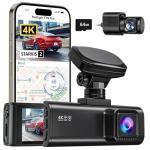 REDTIGER 4K Dash Cam Front and Rear, STARVIS 2 Sensor, 64GB Card Included, 4K/2.5K+1080P Dual Dash Camera for Cars Built-in WiFi GPS, 3.18 Inch IPS Screen, 170° Wide Angle, Parking Monitor (F7N Pro)