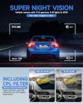 Dash Cam 4 Channel Front and Rear Inside, 360° Car Camera 4K UHD, Dash Camera for Cars Built-in Wi-Fi GPS, Dashcam with 64GB Card, Voice Control, CPL Filter, WDR Night Vision, 24H Parking Mode(V8PLUS)