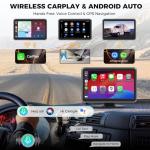 Losuudy 4 Channel Backup Camera Dash Cam System for Trucks, RVs, Trailers, Carplay & Android Auto, 10'' Touch Screen Monitor, 4 HD1080P Wired Rearview Reverse Cameras with Night Vision, IP68-rated.