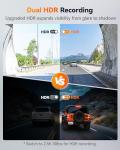 WOLFBOX X3 2.5K 60FPS Dash Cam, STARVIS 2 IMX675 with ADAS, 2.5K+1080P Dual Dash Cam Front and Rear, Built-in 5.8GHz WiFi & GPS, Included 64GB Card, Touch Screen, G-Sensor, Loop Recording