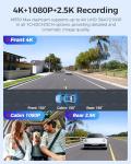 AZDOME M550 Max 4K 3 Channel Dash Cam, Dual STARVIS Sensors, 4K+2.5K+1080P Front and Rear Inside Triple Car Camera, Built-in WiFi GPS, 64GB Card Included, IR Night Vision, WDR, 24H Parking Mode