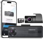 THINKWARE Q200 2CH Dash Cam 2K Front 1080P Rear Car Dashboard Camera, WiFi, WDR, Speed Red Light Alerts, ADAS, 256GB Max, Parking Monitor, Night Vision (32GB MicroSD, 12V Cigar, Hardwiring Cable, GPS)